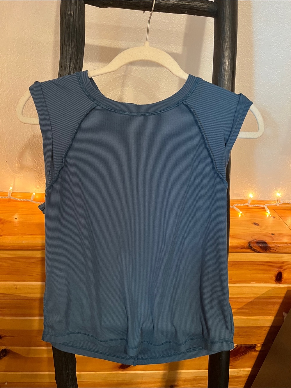 FP Movement by Free People Slate Blue Ribbed Muscle Tank